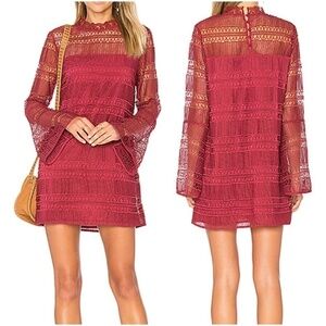 Tularosa Matilda Lace Crochet Mini Dress